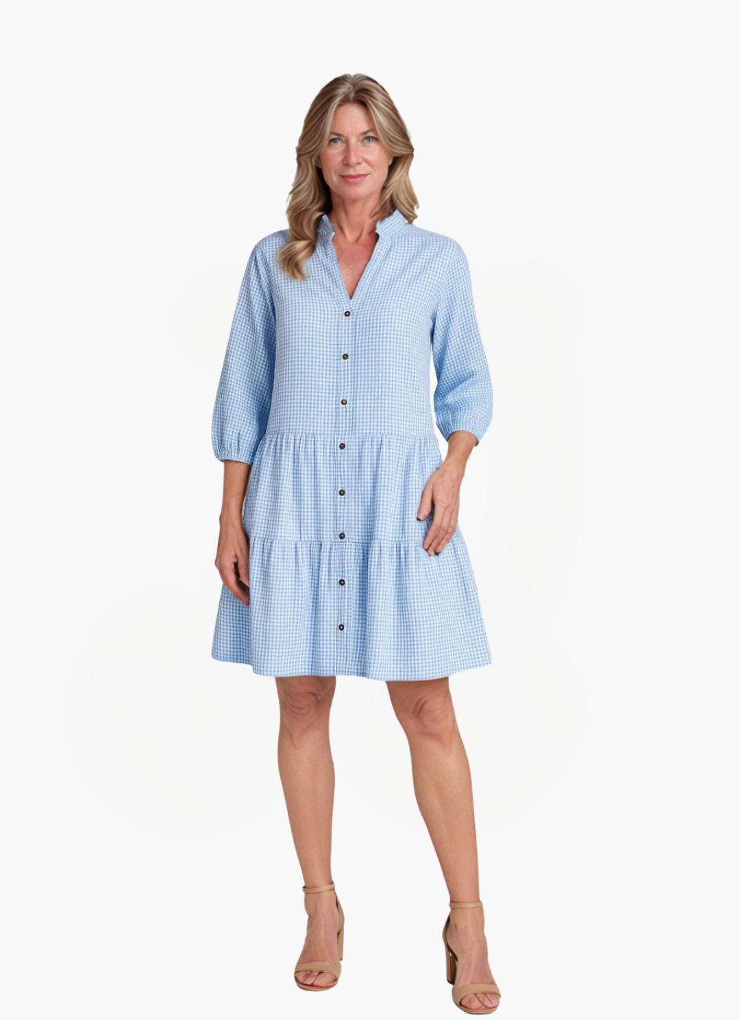Lea Bergen™ | Rutete skjortekjole med knapper