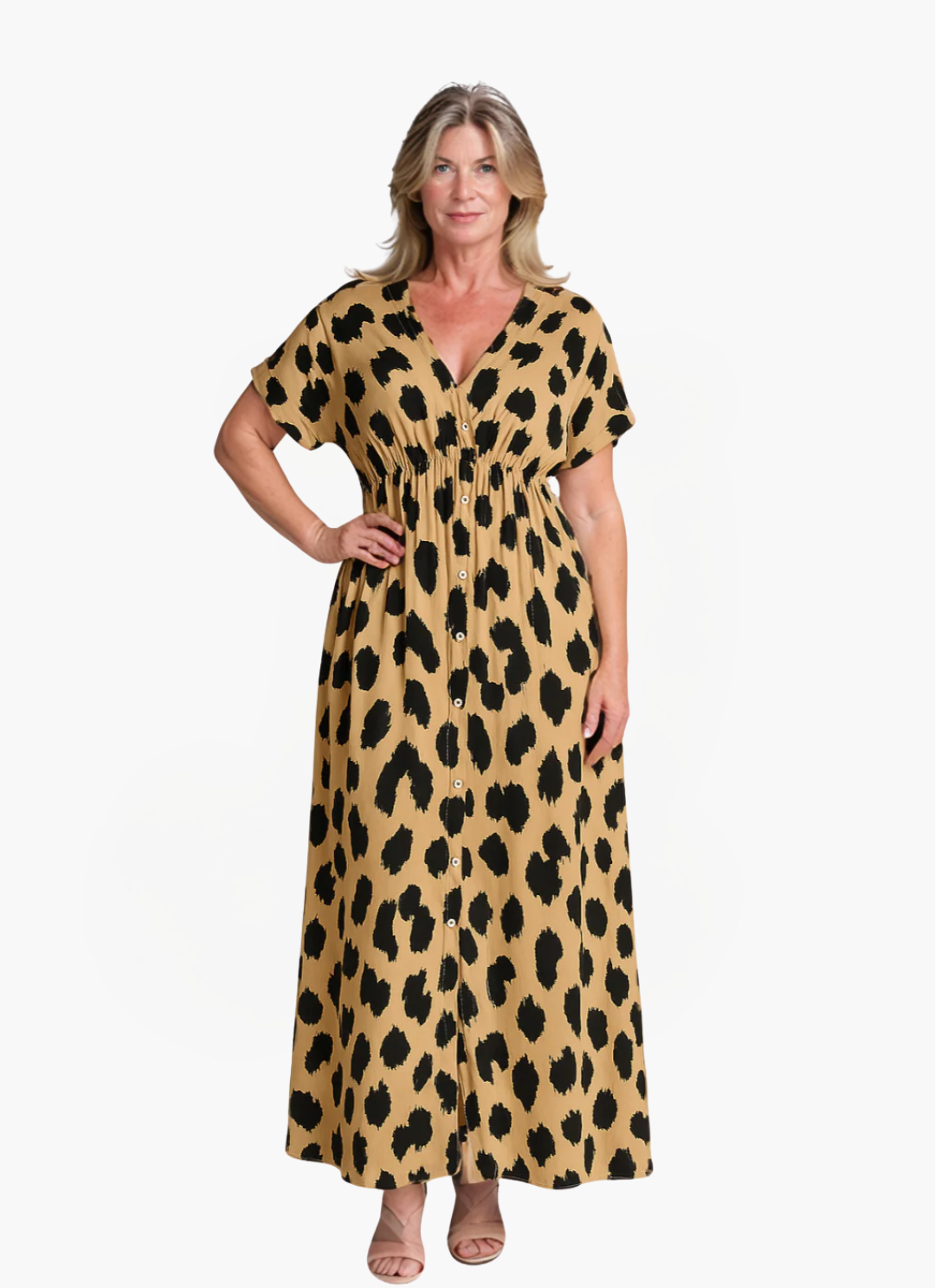 Lea Bergen™ | Maxikjole med leopardmønster