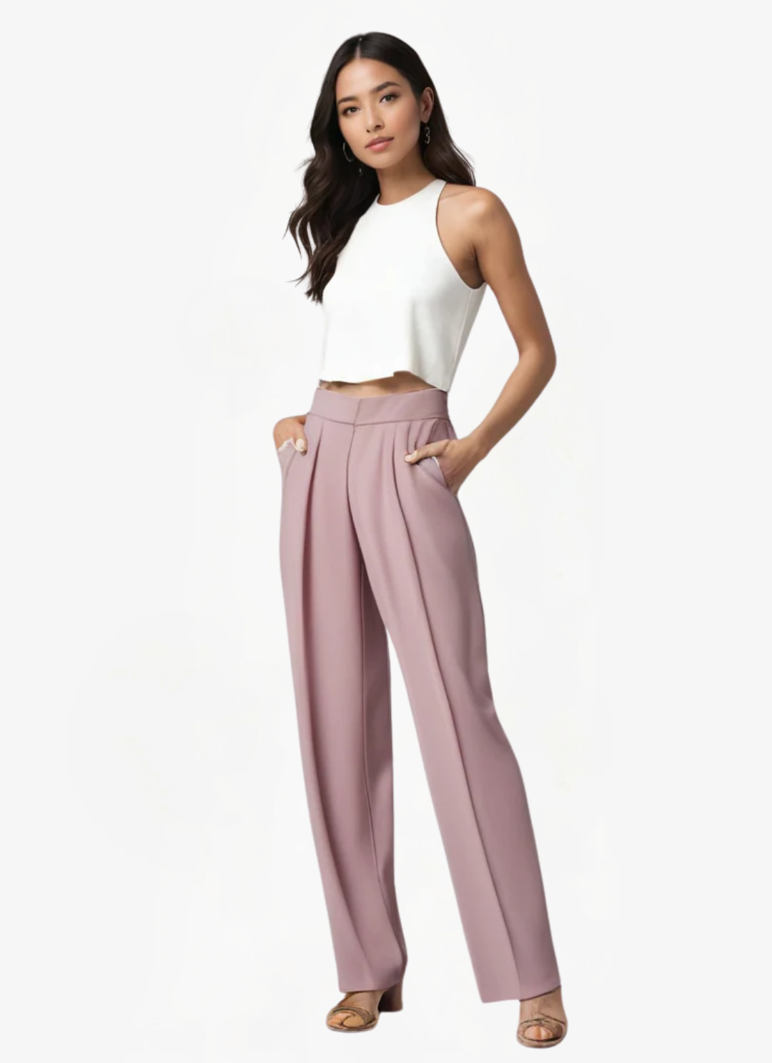 Lea Bergen™ | Elegant Utrapningsbukse med Struktur