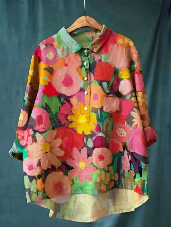 Lea Bergen| Elegant Skjorte med Blomsterprint