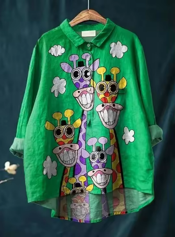 Lea Bergen | Fargerik bluse med giraffprint