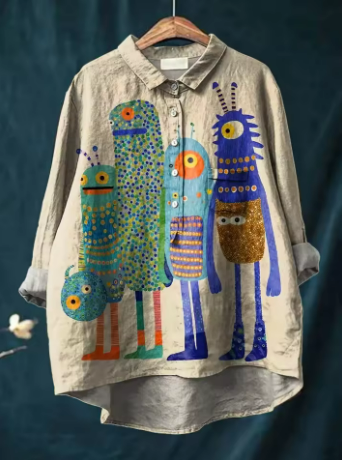 Lea Bergen | Bluse med monsterprint