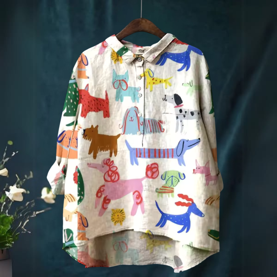 Lea Bergen | Stilig Casual Skjorte med Print