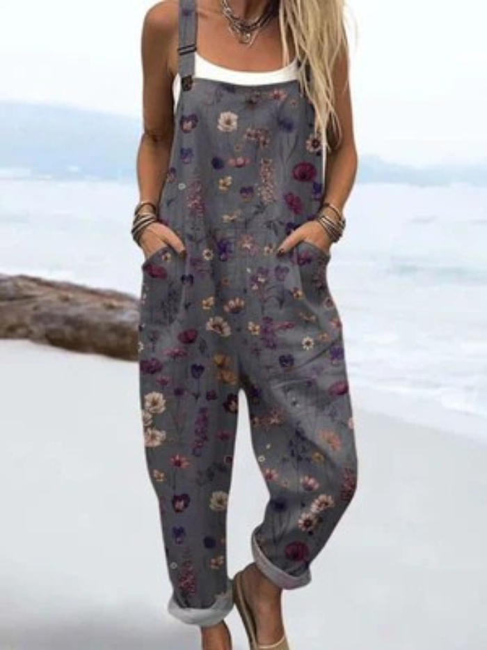 Lea Bergen | Jumpsuit med vintage blomster og kunsttrykk