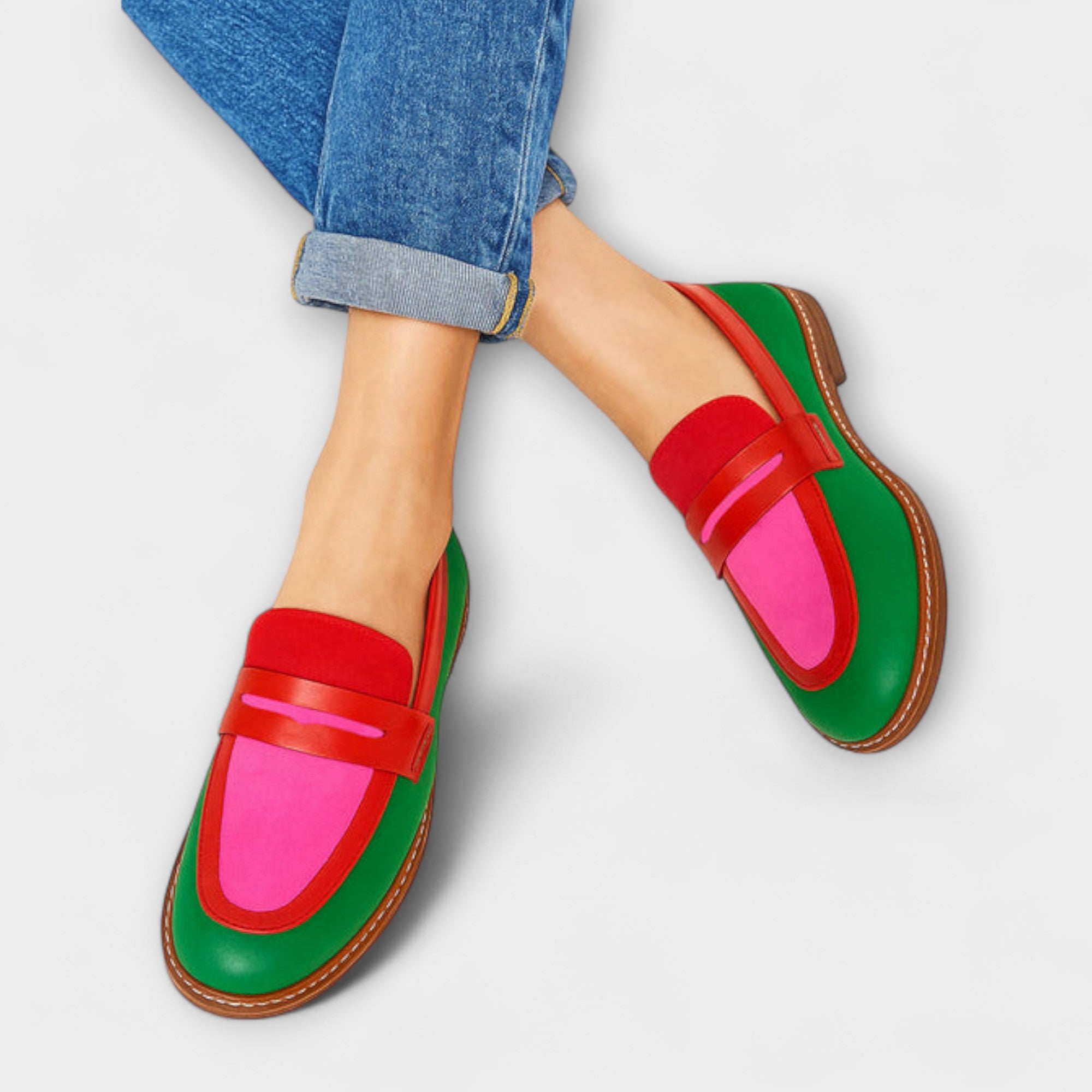 Nyla – Fargeblokk Loafers i Casual-Stil